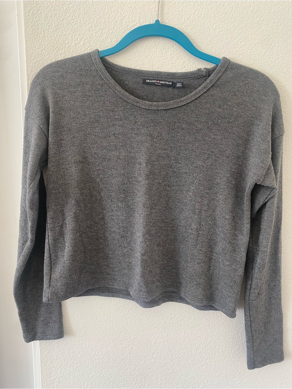 Brandy Melville Heather Gray Ribbed Crewneck Sweater